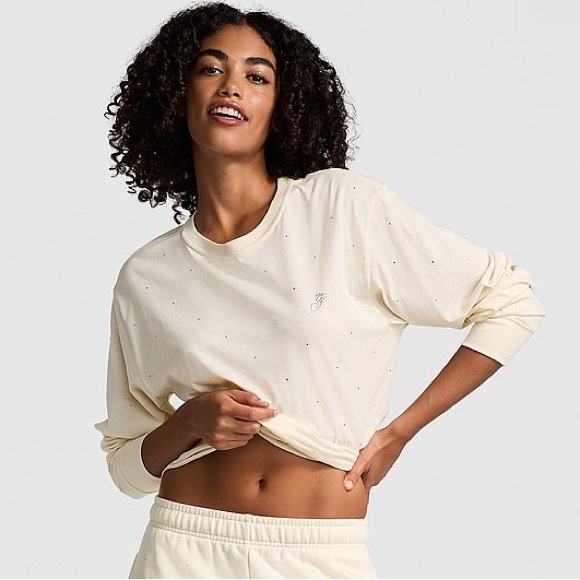 PINK Victoria's Secret Cream Sweatshirt - Picture 1 of 5